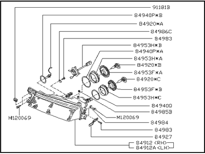 Subaru SVX Headlight - 84001PA030