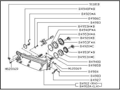 1994 Subaru SVX Headlight - 84001PA030