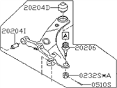 Subaru 20202SC001 ARM ASSY FRONT RH