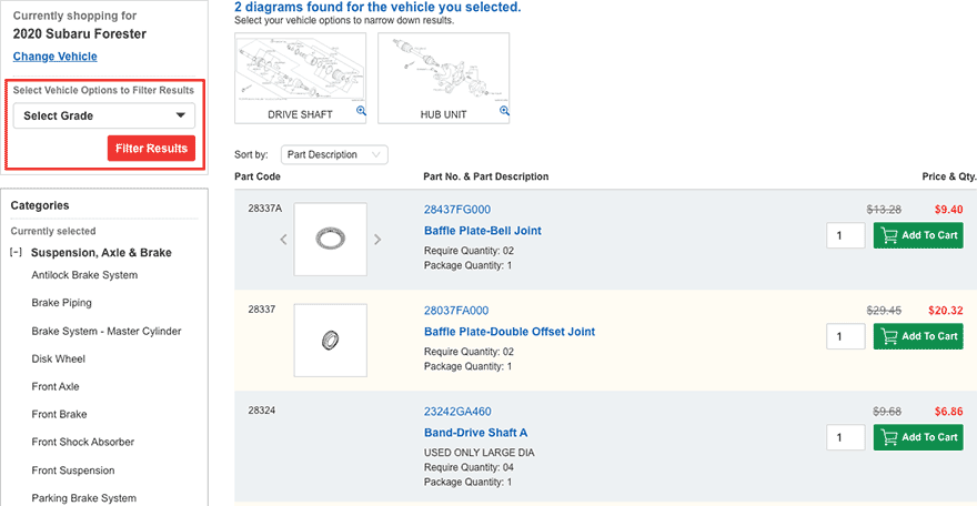 The part I'm looking for has multiple listings, what do I do?